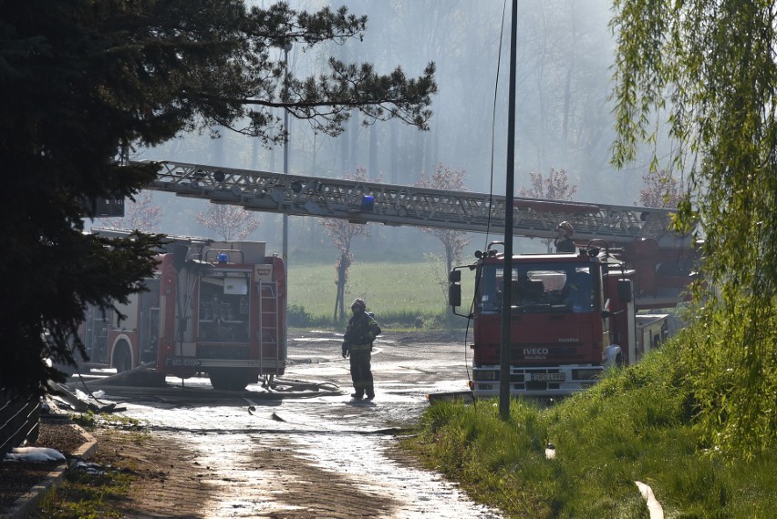 Strażacy dogaszają pożar w Świętochłowicach....