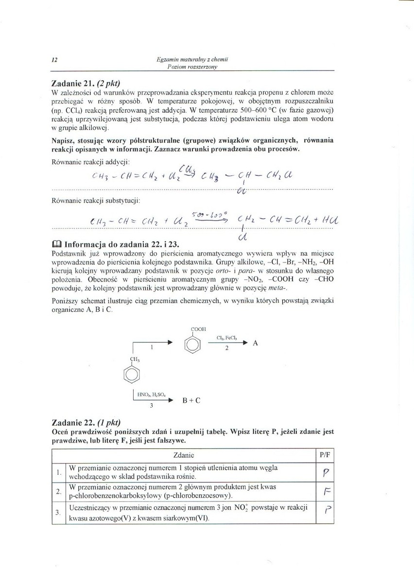 MATURA 2013. Chemia - poziom rozszerzony [ARKUSZE, ODPOWIEDZI, KLUCZ CKE]