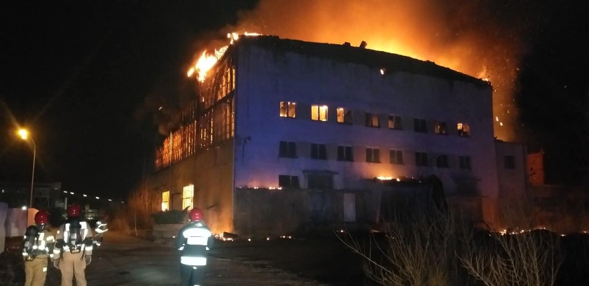 Potężny pożar hali magazynowej w Tarnobrzegu-Machowie [ZDJĘCIA]