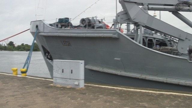 ORP "Lech" zacumował przy Wałach Chrobrego w Szczecinie