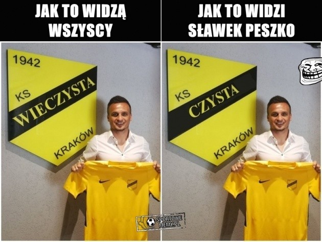 Sławek Peszko i KS Wieczysta. Zobacz najlepsze memy! 