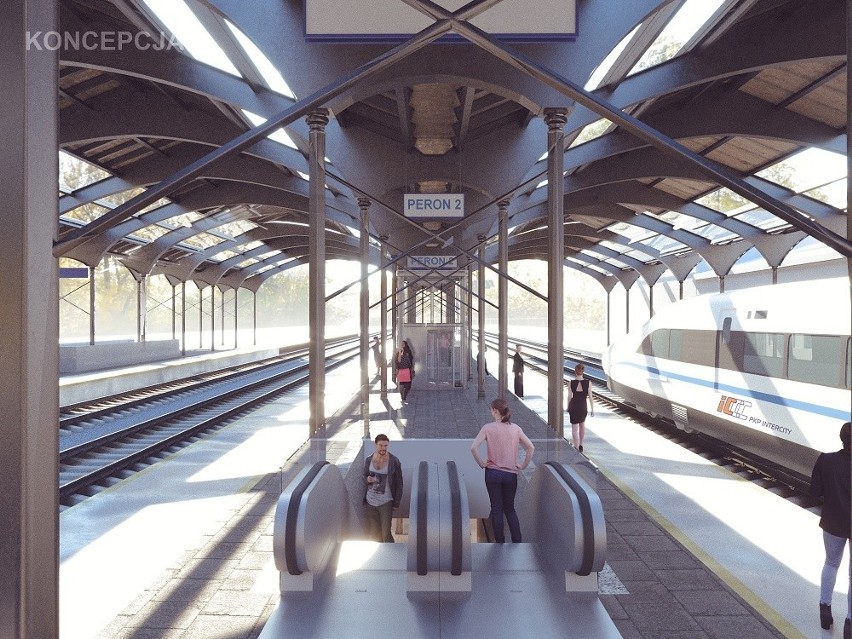 Wizualizacja peronów stacji Białystok po przebudowie
