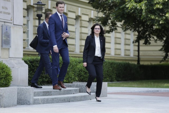 11.06.2019, Warszawa. Spotkanie premiera Mateusza Morawieckiego z prezydent Gdańska Aleksandrą Dulkiewicz.