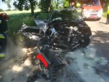 Wypadek na drodze Lubieszewo-Brzózki w pow. nowodworskim 9.06.2019 r. Zderzyły się dwa samochody osobowe. Jedna osoba ranna [zdjęcia]