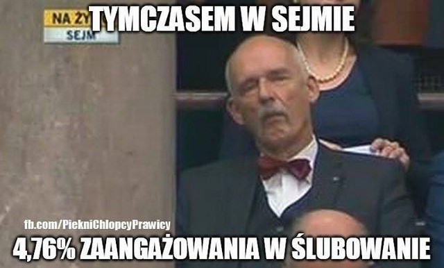 Najlepsze memy o polskich politykach i pierwszym posiedzeniu Sejmu. Czy Janusz Korwin-Mikke zasnął w Sejmie?