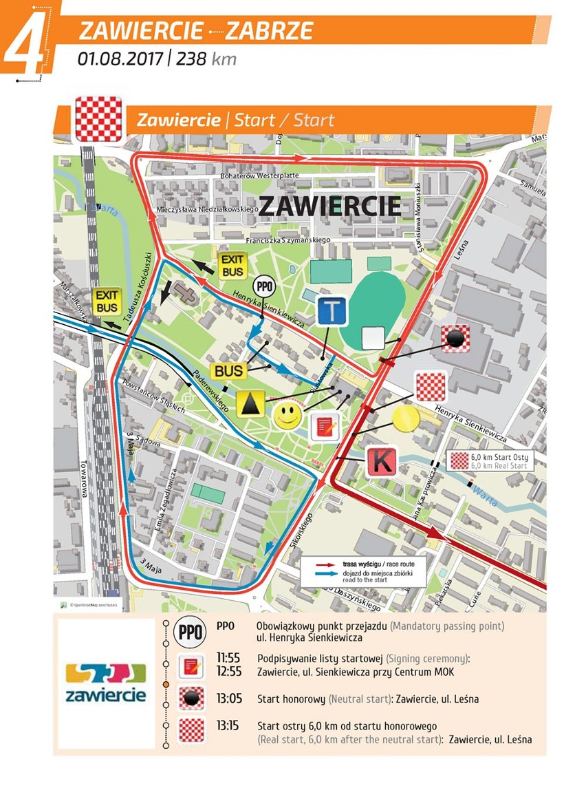 Tour de Pologne 2017 Zawiercie - Zabrze [4 etap TDP 2017] Trasa, gdzie oglądać, mapa