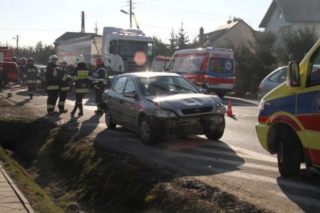 Wypadek fiata punto i opla astry w Radlinie 