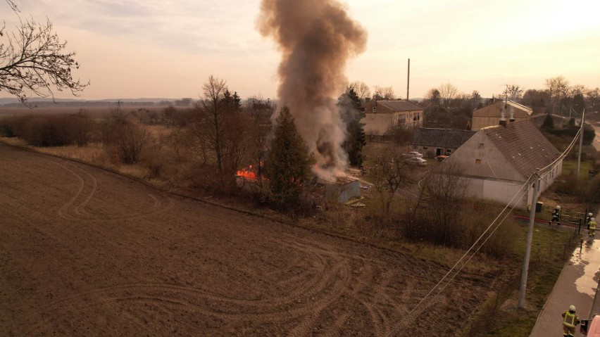 Pożar budynku gospodarczego w gminie Świeszyno