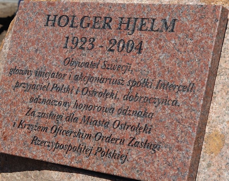 Odsłonięcie tablicy poświęconej pamięci Holgera Hjelma