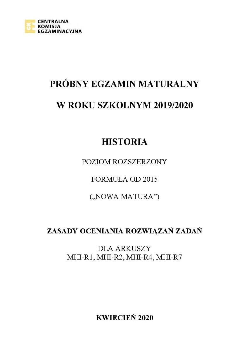 MATURA PRÓBNA 2020: Historia - poziom rozszerzony. Zobacz arkusz z zadaniami z 8 kwietnia i odpowiedzi z 15 kwietnia 2020 r. 