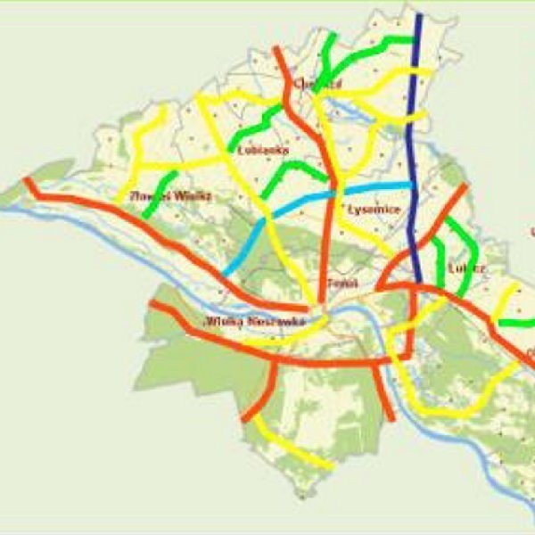 Kolorem zielonym zaznaczono drogi, które mają zostać zmodernizowane
