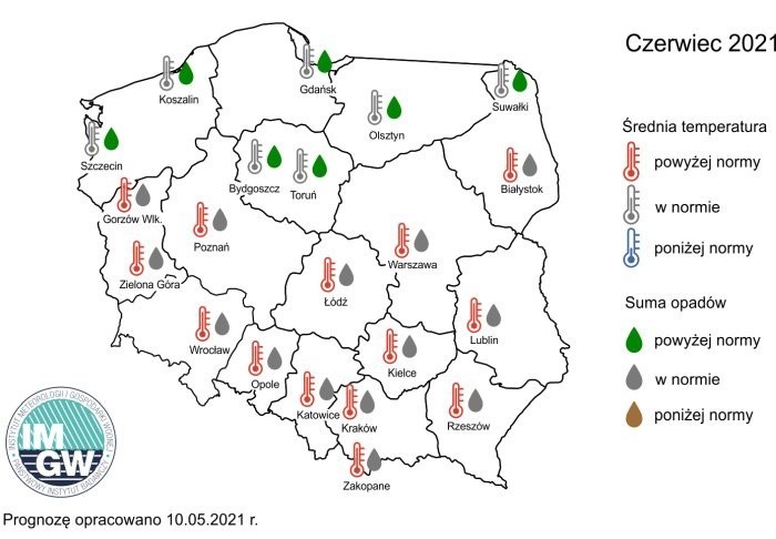 Pogoda na czerwiec 2021. Sprawdź dane IMGW