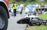Wypadek na S1 w Wojkowicach Kościelnych. Samochód zderzył się z motocyklem. Dwie osoby w szpitalu