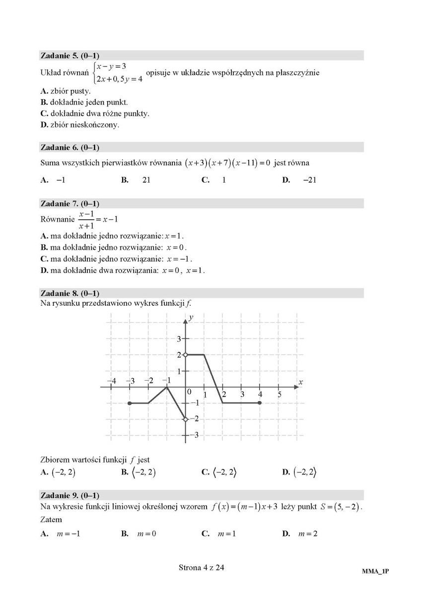 Matura 2015 matematyka arkusz - poziom podstawowy