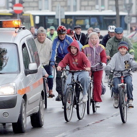 Październikowa parada poparcia dla uchwały rowerowej.