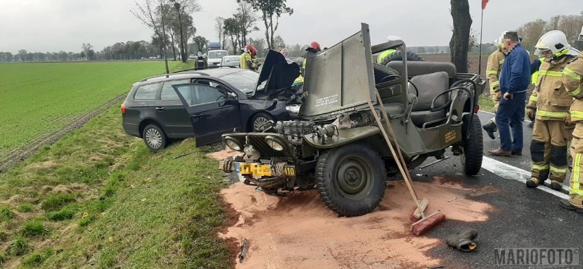 Groźny wypadek na krajowej 45 w Kuniowie koło Kluczborka.