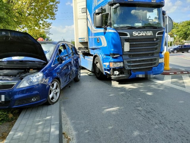 Wypadek na ulicy Krakowskiej w Białobrzegach.