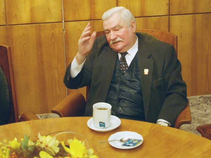 Lech Wałęsa podczas wizyty w hotelu Arłamów w Bieszczadach.