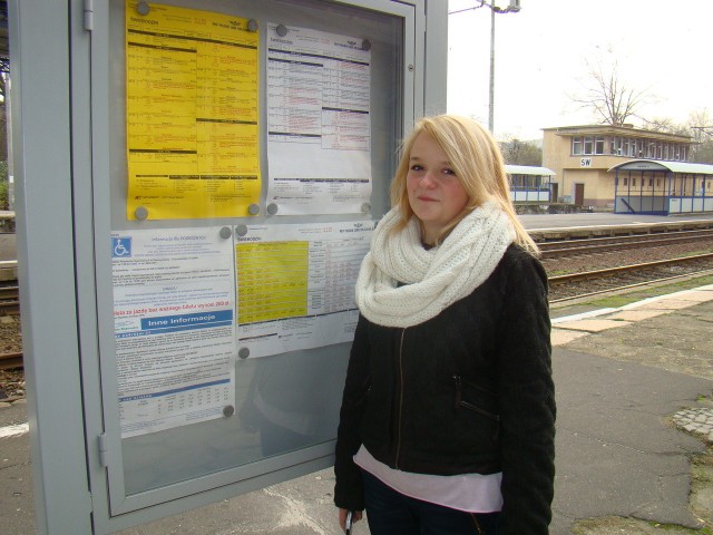 Maja Ristau powiedziała nam, że wielokrotnie chciała pojechać do Zbąszynka nawet po godz. 19-tej, niestety o takiej porze pociągu nie ma.