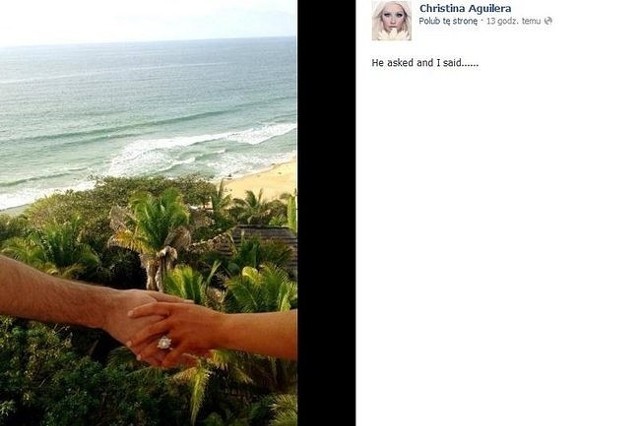 Christina Aguilera i Matthew Rutler zaręczyli się?! (fot. screen Facebook)