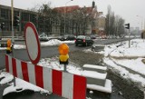 Zima opóźnia roboty na ulicy Sczanieckiej