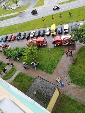 Akcja strażaków na ul. Władysława IV w Koszalinie