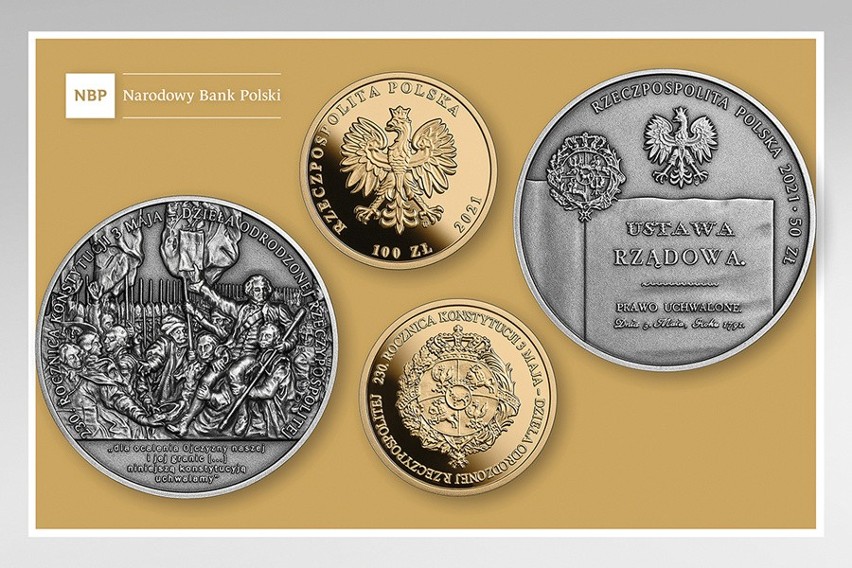 Pamiątkowe monety z okazji 230. rocznicy Konstytucji 3 Maja....
