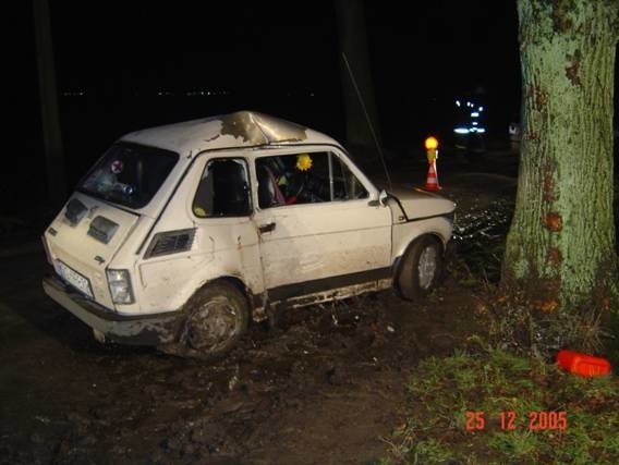 Dwóch 15-latków oraz 17-latek (kierowca) w Boże Narodzenie jechali maluchem po alkohol. W Gorzysławiu auto zjechało na pobocze i uderzyło w drzewo. Na miejscu zginął siedzący na tylnym siedzeniu nastolatek. Jak się później okazuje, kierowca miał we krwi ponad promil alkoholu i nie miał prawa jazdy.