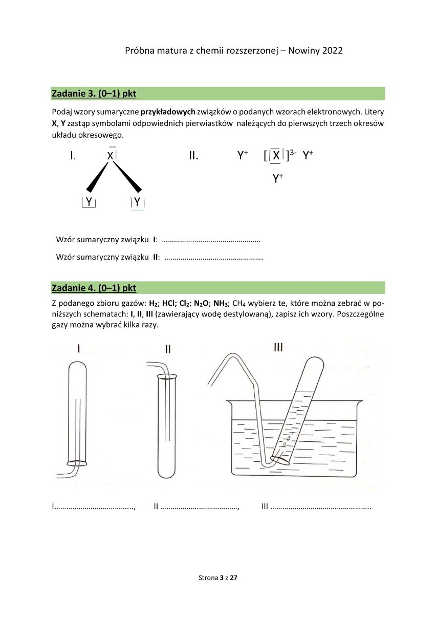 Matura próbna 2022. Chemia (poziom rozszerzony) - ZADANIA [ARKUSZE]