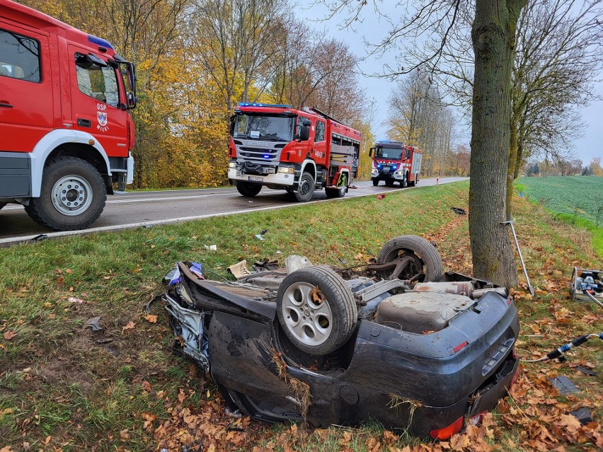 Ruda. Gmina Miłki. Śmiertelny wypadek na DK 63. 23.10.2022...