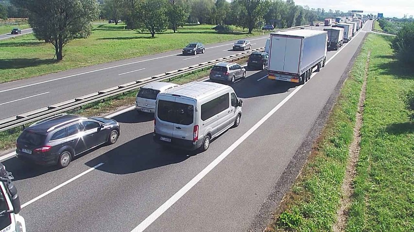 Ogromny korek na autostradowej obwodnicy Krakowa [ZDJĘCIA]       