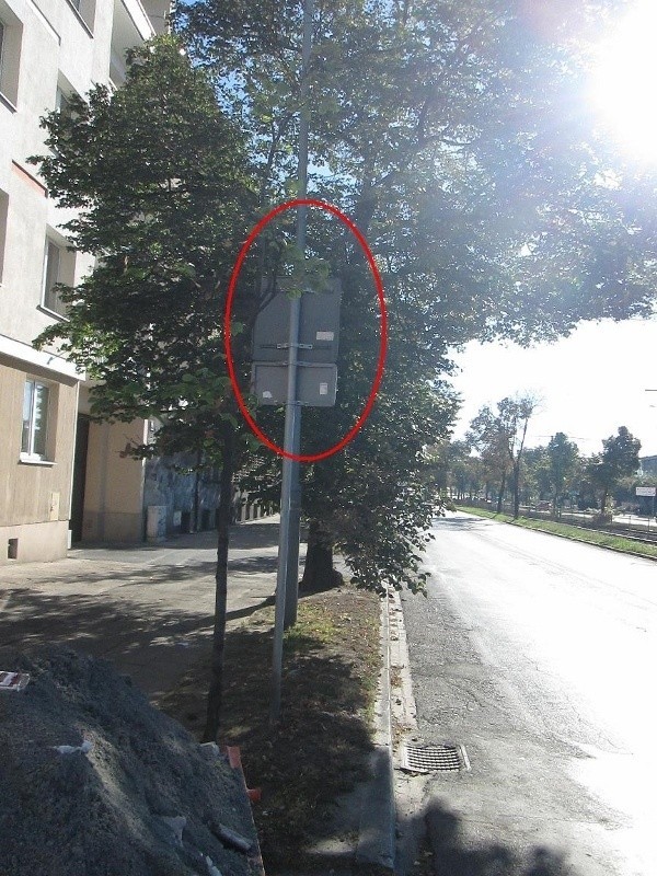 Na ul. Królowej Jadwigi drzewa zasłaniają znaki drogowe