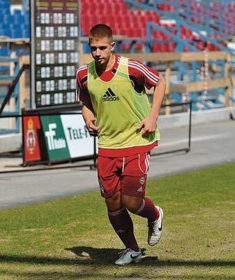 Alan Uryga - napastnik Wisły, który do Białej Gwiazdy trafił z Hutnika Kraków. Lider zespołu juniorów starszych, gra w Młodej Ekstraklasie . Fot. Michał Klag