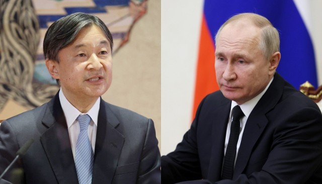 Rośnie napięcie na linii Japonia-Rosja. Punktem zapalnym są Wyspy Kurylskie. Na zdjęciu cesarz Japonii Naruhito i prezydent Rosji Władimir Putin. 