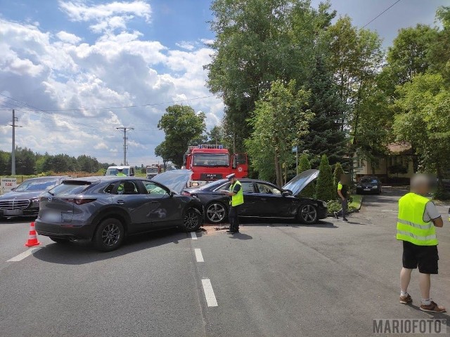 Kolizja ul. Namysłowska w Dobrzeniu Wielkim. 06.07.2022r.