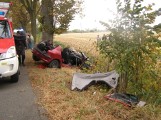 Wypadek w Nidowie. Peugeot z dwójką małych dzieci wpadł do rowu [ZDJĘCIA]