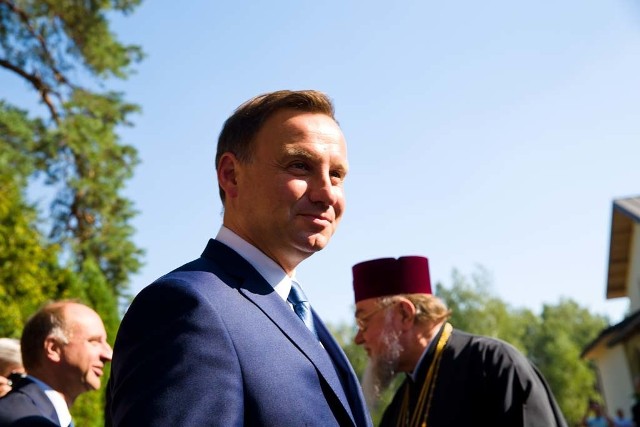 Prezydent Andrzej Duda podczas wizyty na Świętej Górze Grabarce