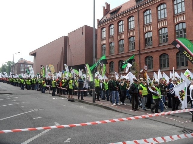 Protest górników w Katowicach