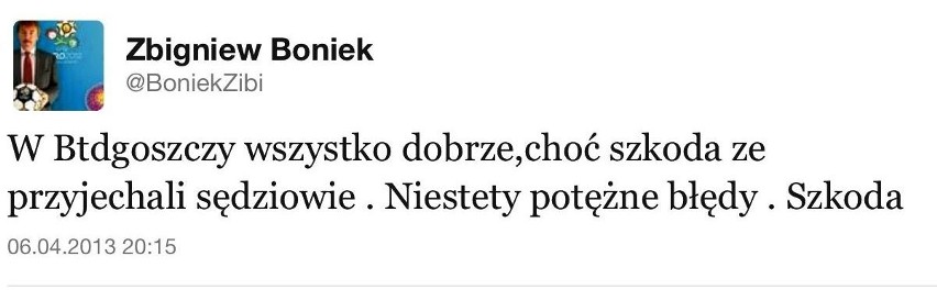 Zbigniew Boniek o meczu na Twitterze.