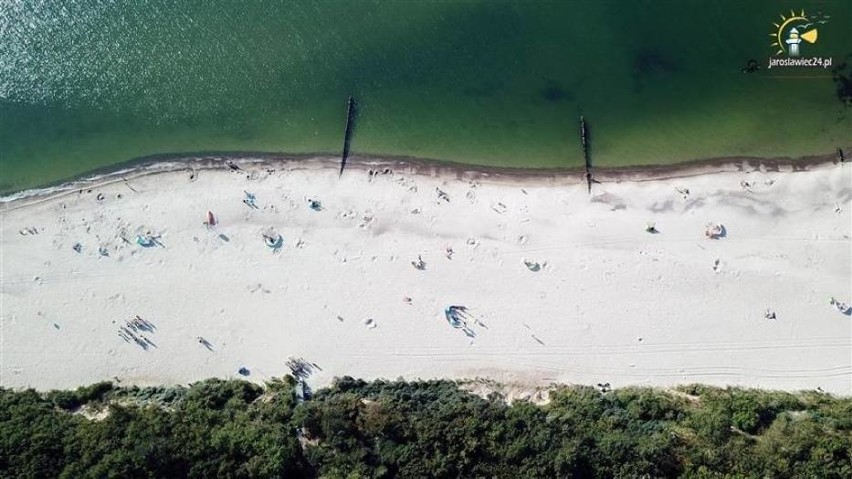 Sztuczna plaża z lotu ptaka