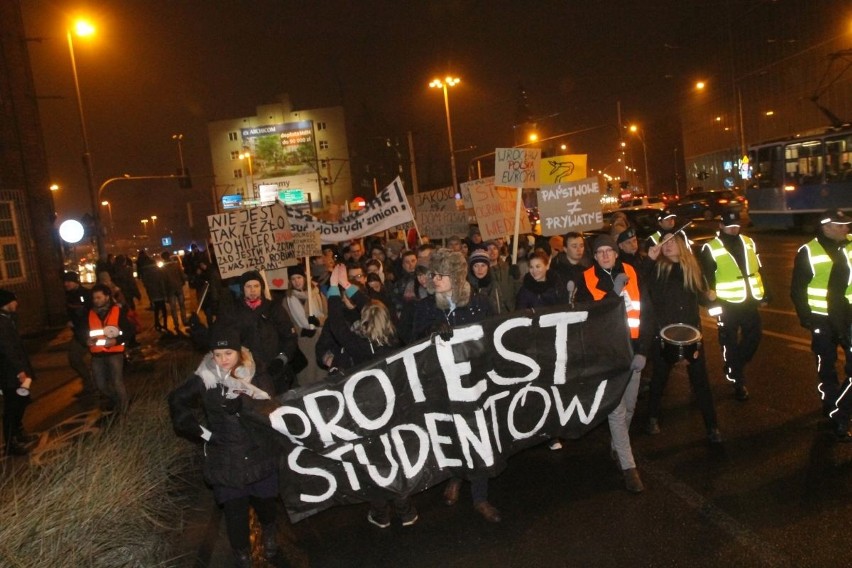 Protest studentów we Wrocławiu, 25.01.2017