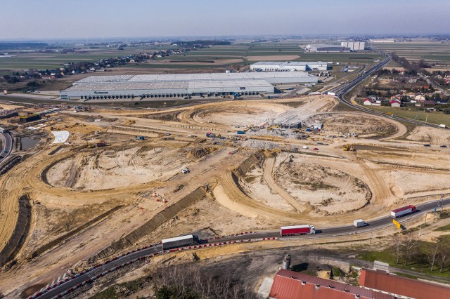 Budowa autostrady A1 koło Łodzi