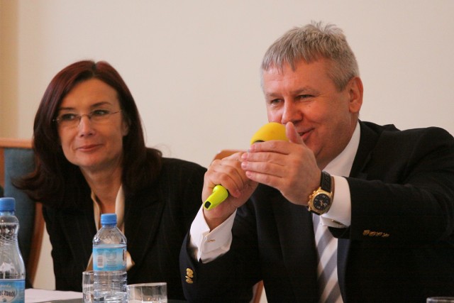 Katarzyna Korpolewska (psycholog biznesu) i Wojciech Strzałkowski (białostocki przedsiębiorca) doradzali studentom, jak skutecznie prowadzić firmę.