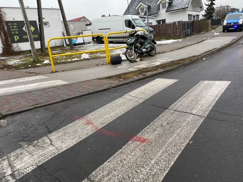 Motocyklista z urazem nogi po wypadku w Solcu Kujawskim...