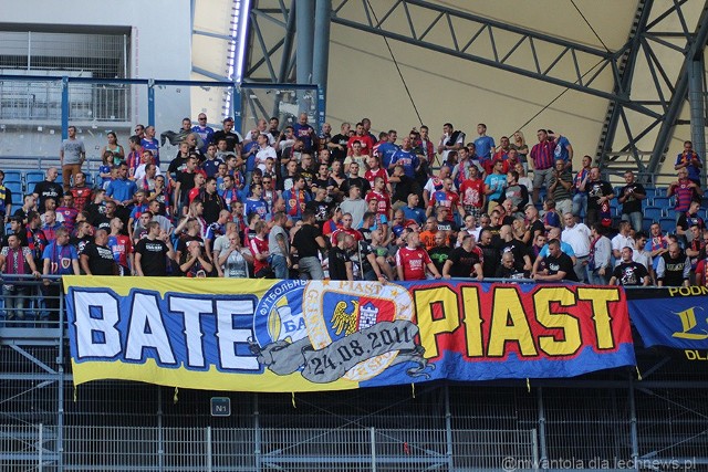 Kibice Piasta Gliwice przyjechali do Poznania na mecz z miejscowym Lechem.
