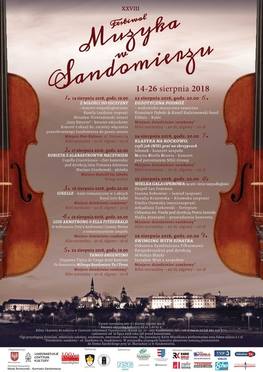 Niezwykłe koncerty, czyli XXVIII Festiwal Muzyka w Sandomierzu. Zobacz program