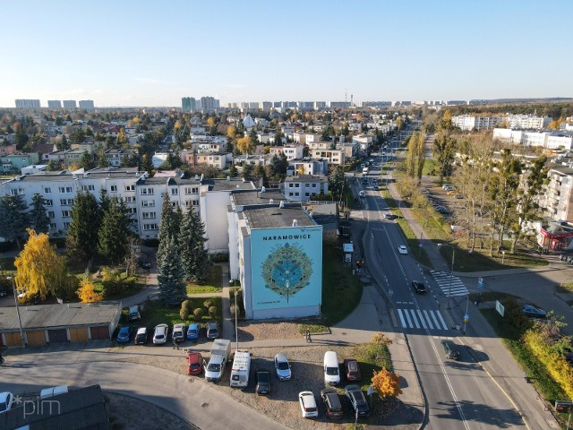 Nowy mural ulokowano na ścianie budynku przy ul. Tyrwackiej, przy trasie PST.