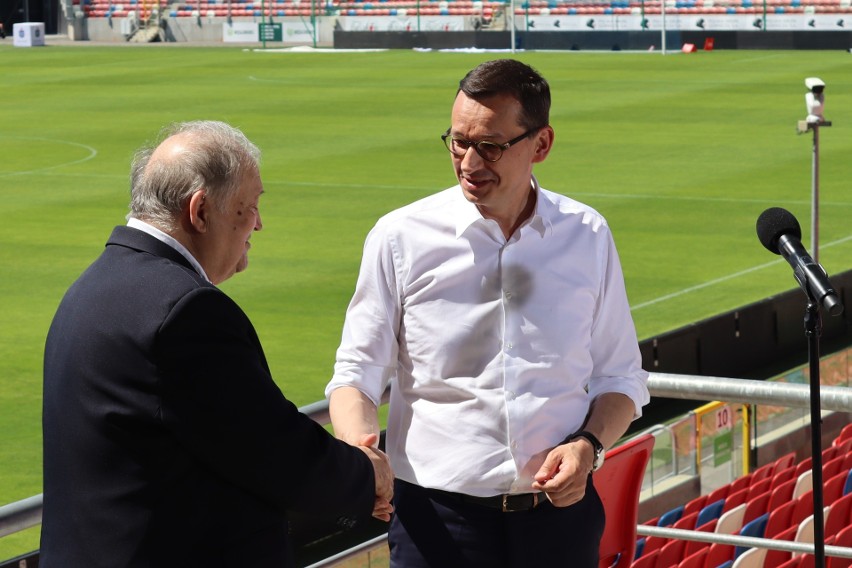 Premier Mateusz Morawiecki odwiedził dzisiaj stadion Górnika...