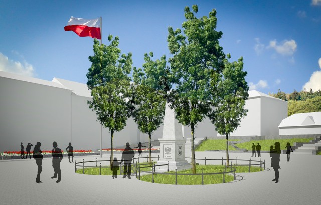 Wizualizacja do projektu rewaloryzacji placu Niepodległości w Podgórzu