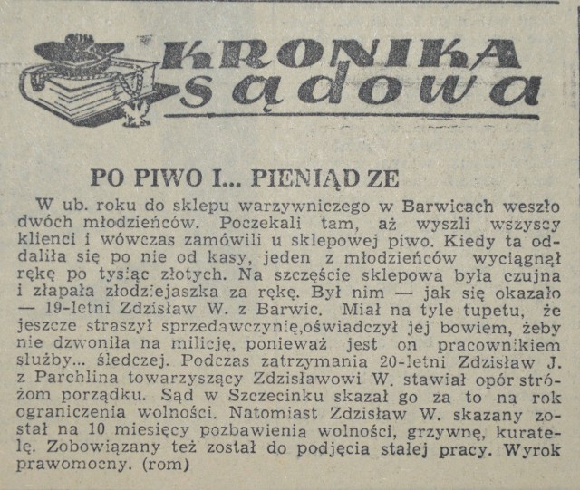 Tak prezentowała się kronika kryminalna "Głosu".